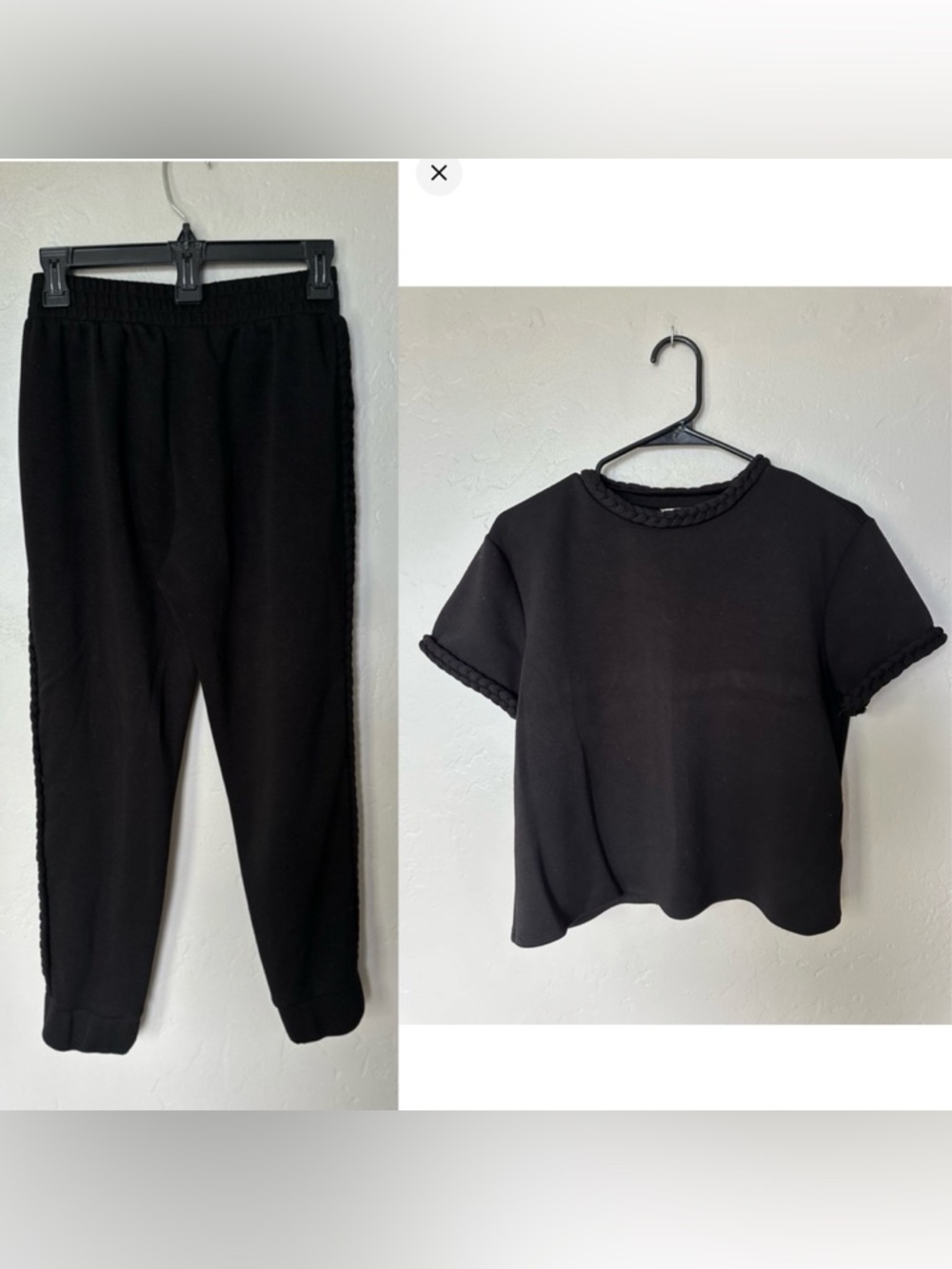 Elie Tahari Jogger Athleisure Set With Braided Trim and Pockets